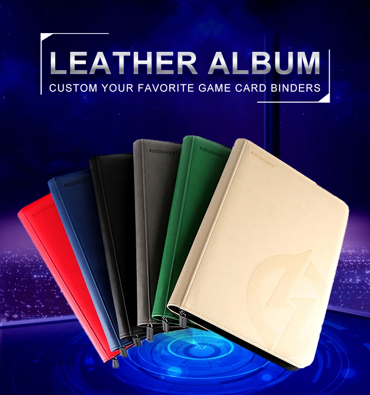 PU Leather Henwei 20PCS/Pack or Custom Pokemon Binders Trading Card Binder Pricelist