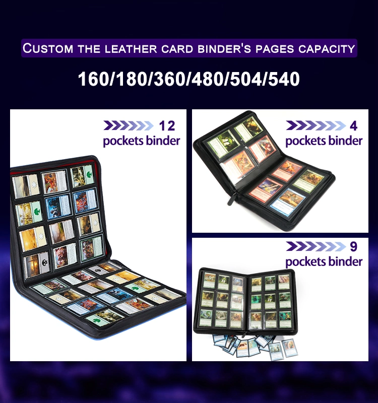 China PU Henwei 20PCS/Pack or Custom with Zipper Trading Card Binder Pricelist